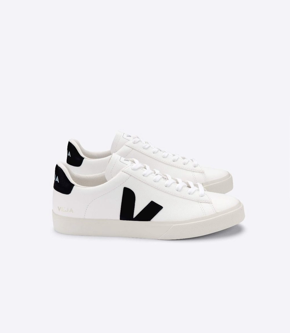 Veja Trainers Mens White/Black - Campo Chromefree - KJZU-76981